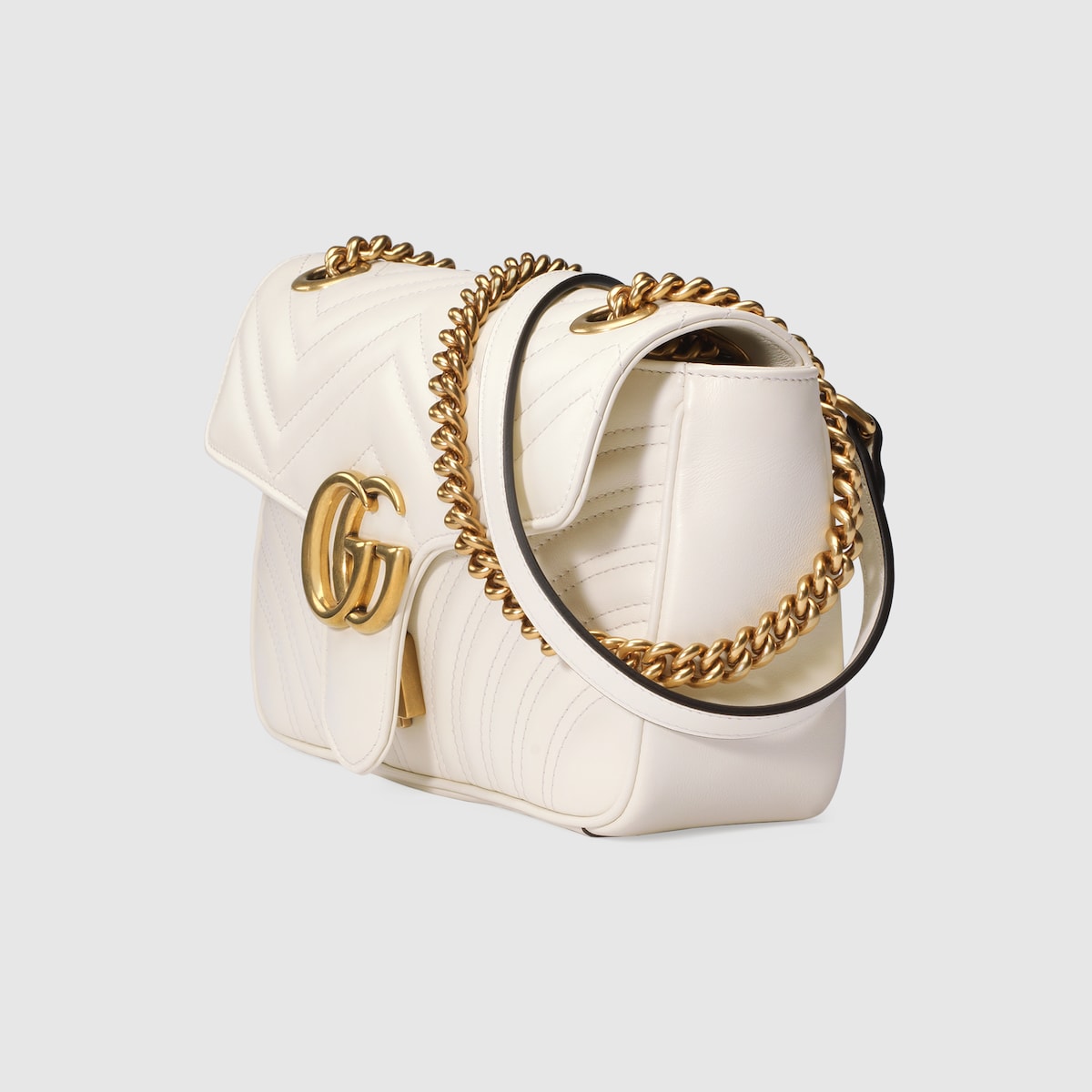 GG MARMONT SMALL SHOULDER BAG, WHITE