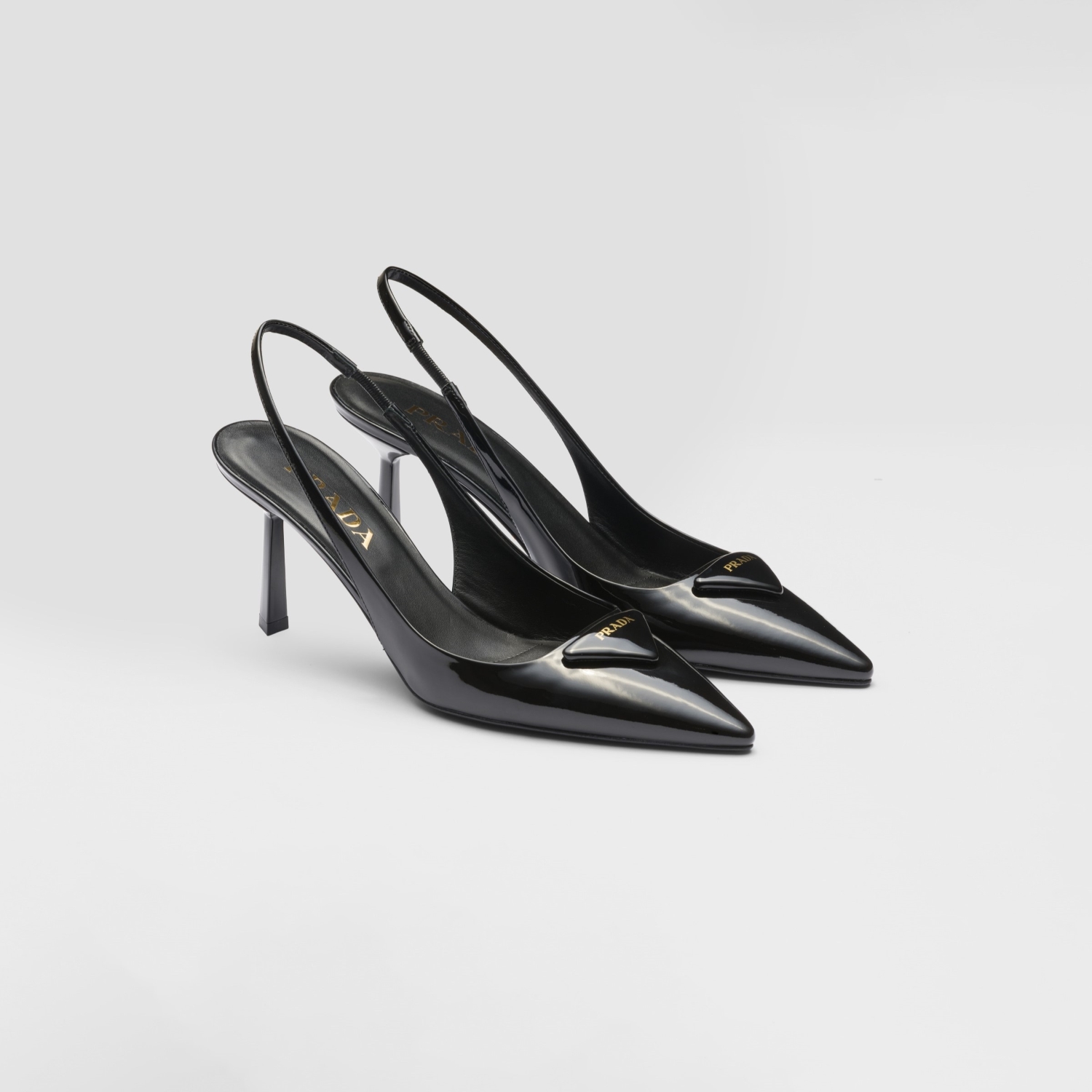 PATENT LEATHER SLINGBACK PUMPS, BLACK