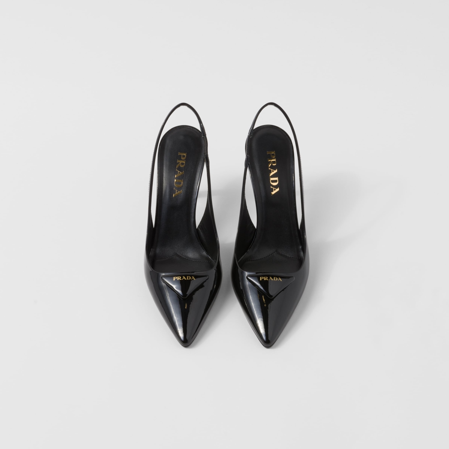 PATENT LEATHER SLINGBACK PUMPS, BLACK