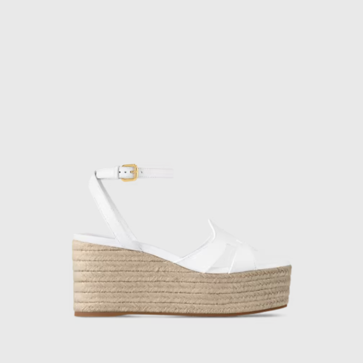 LV ISOLA WEDGE SANDAL, WHITE – 4CM