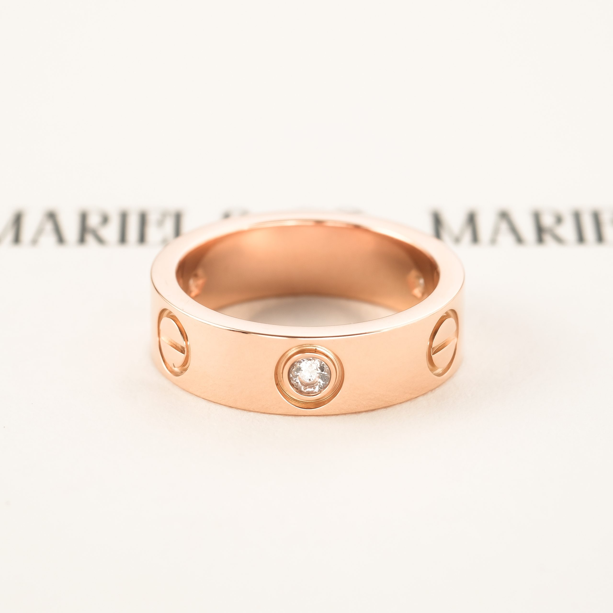 3 DIAMONDS LOVE RING, ROSE GOLD