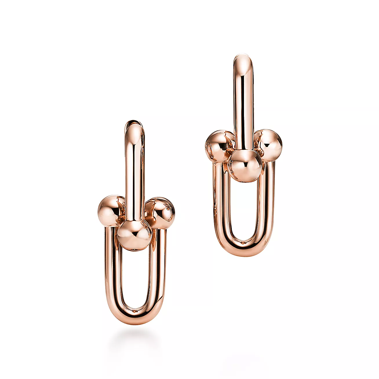 HARDWEAR LARGE LINK EARRINGS, ROSE GOLD