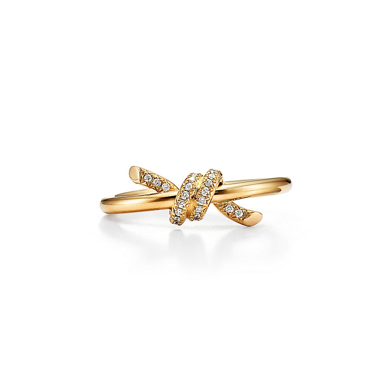 KNOT RING WITH DIAMONDS, YELLOW GOLD